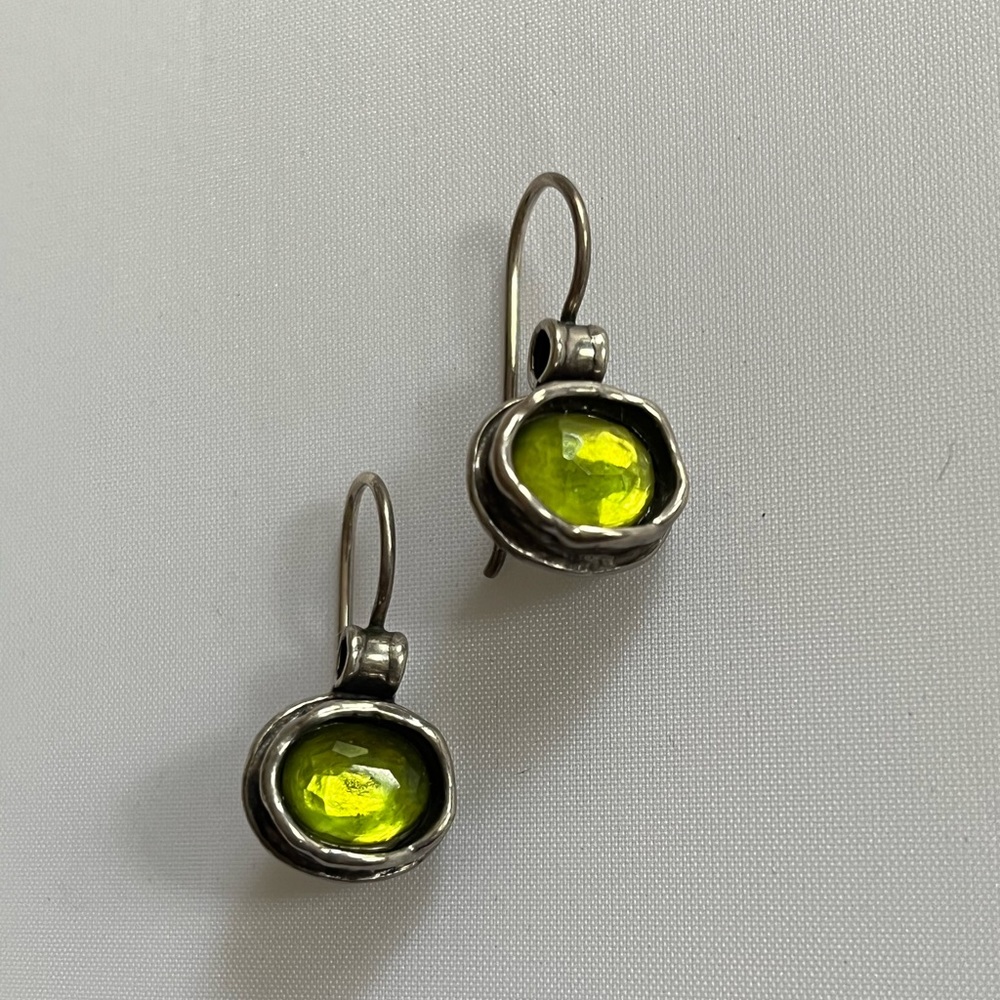 Silver and Peridot Earrings